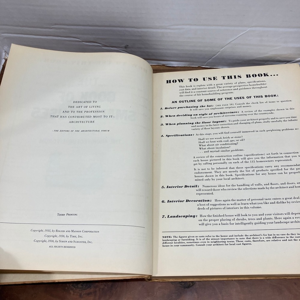 The Book of Small Houses Architectural Forum 1936 3rd Printing Home Design - Picture 4 of 12